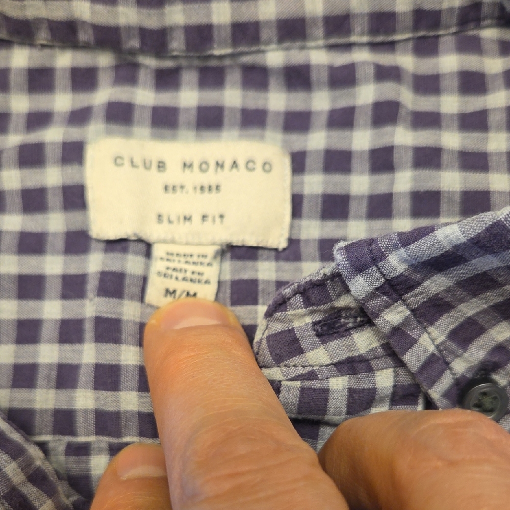 Club Monaco Men's Purple Plaid Shirt